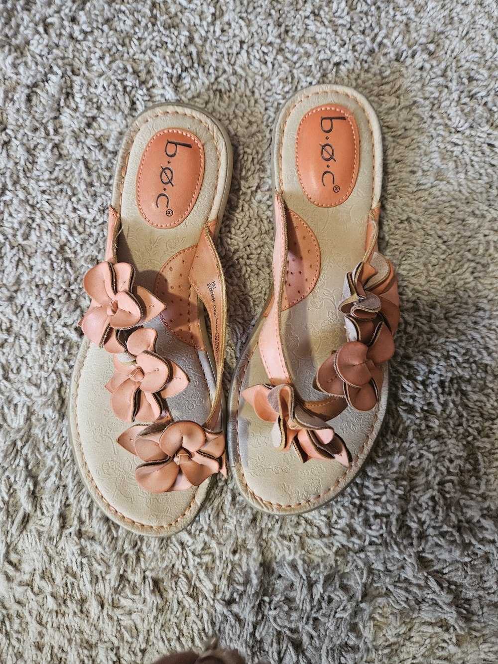 b.o.c. Women's Coral Flower-Accent Slide Sandals